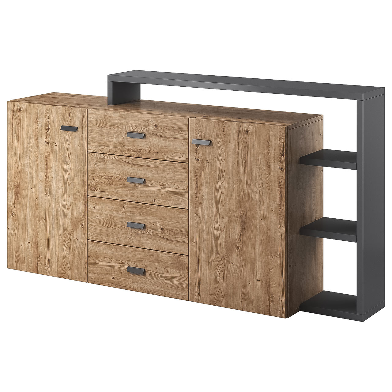 Storage cabinet BOTA BT27 anthracite / ribbec oak