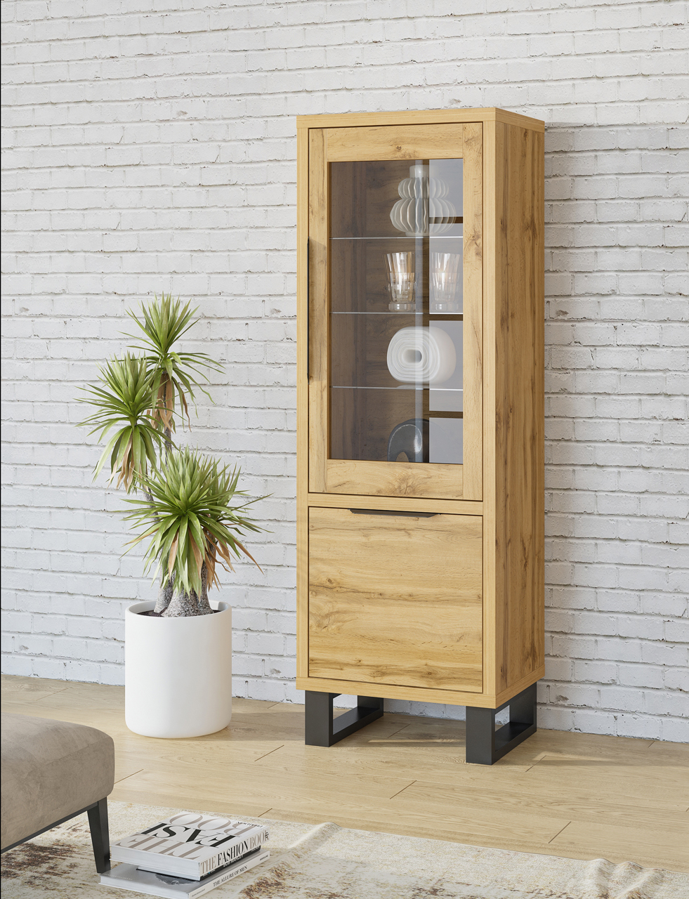Display cabinet HALLE HL05 wotan oak