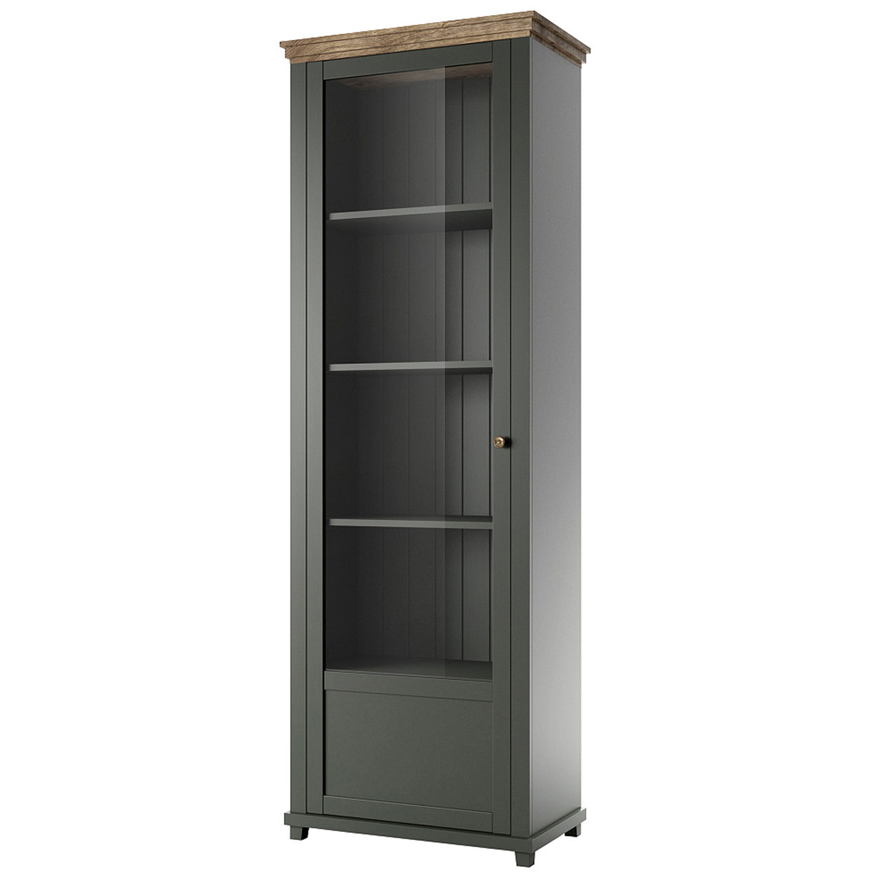 Display cabinet TEVORA EV05 green / lefkas oak