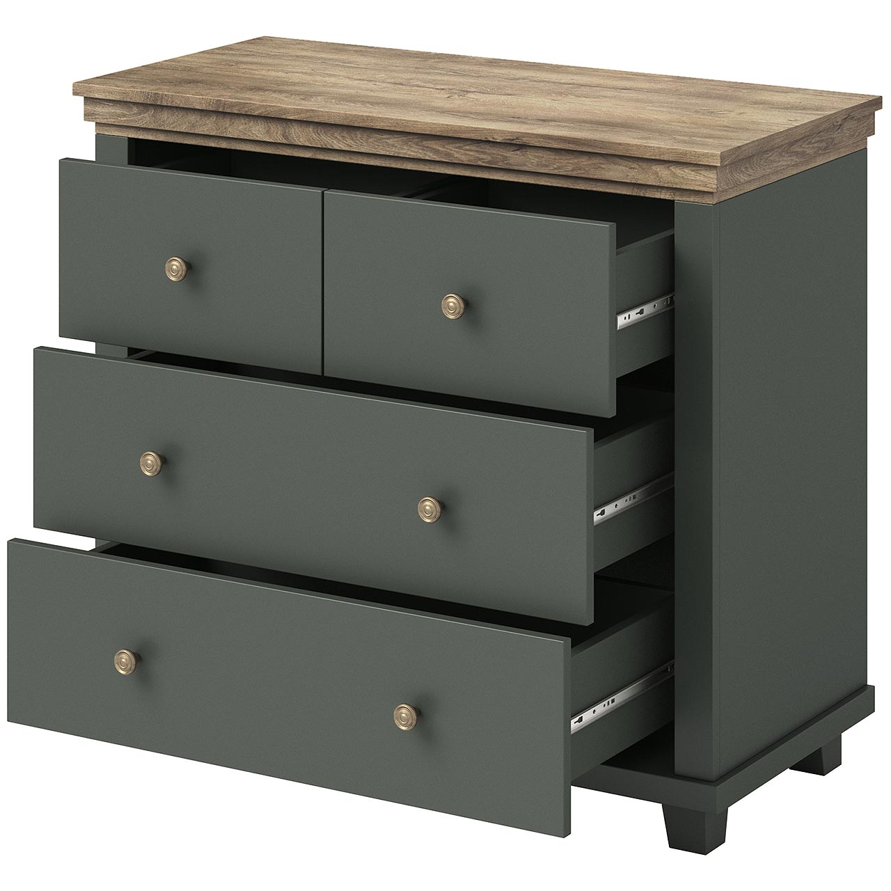 Storage cabinet TEVORA EV27 green / lefkas oak