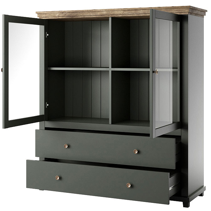 Storage cabinet TEVORA EV46 green / lefkas oak