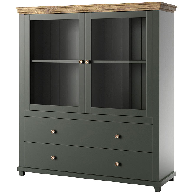 Storage cabinet TEVORA EV46 green / lefkas oak