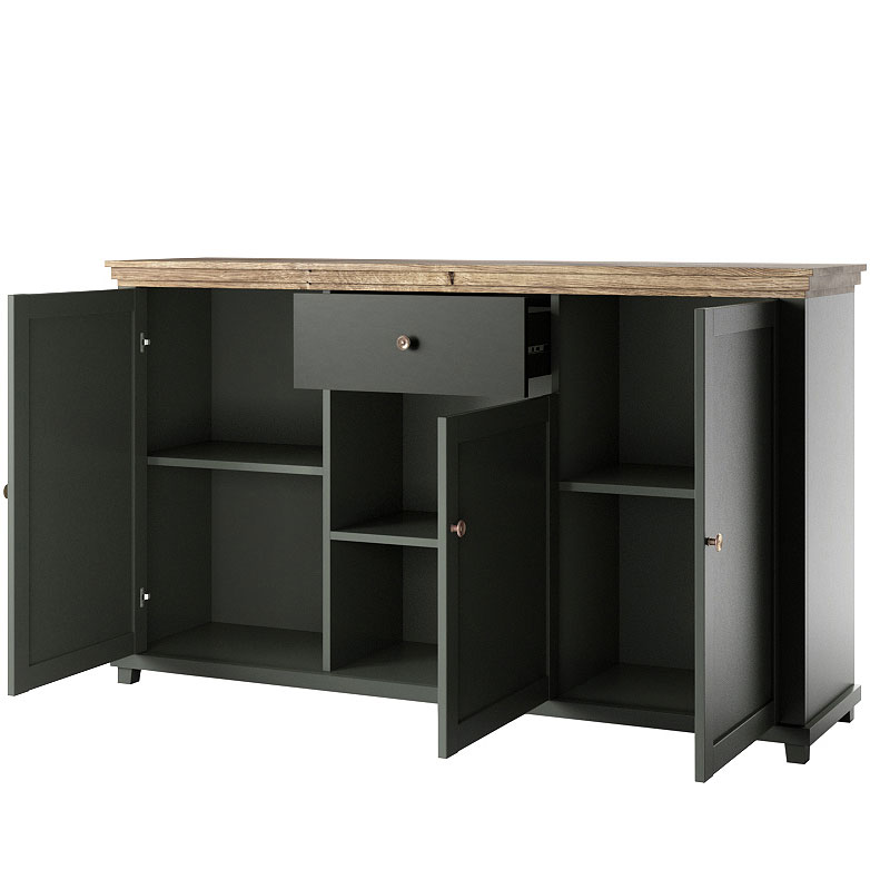 Storage cabinet TEVORA EV47 green / lefkas oak