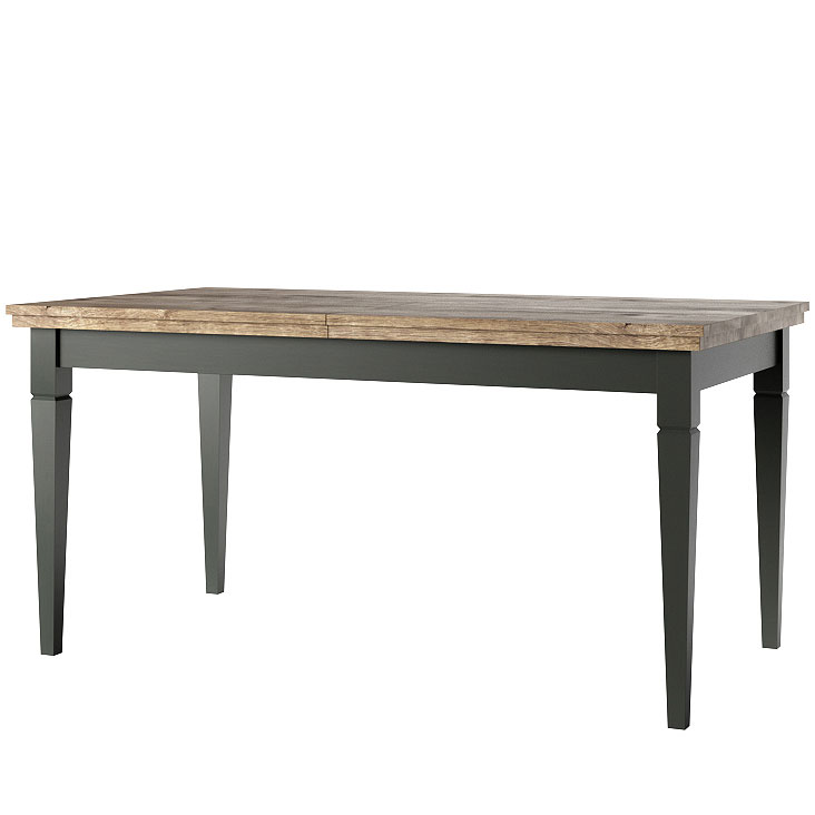 Extendable dining table TEVORA EV92 green / lefkas oak