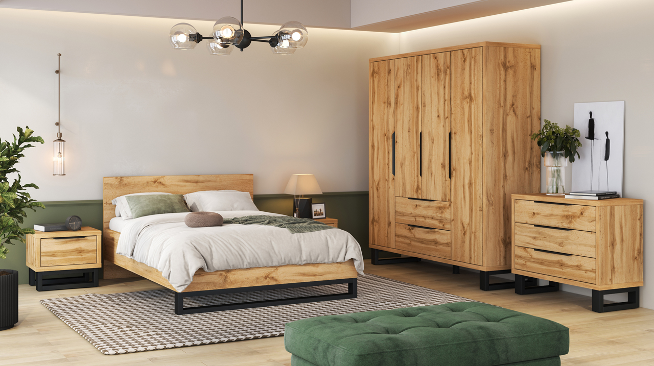 Bedroom furniture set HELEN 1 wotan oak