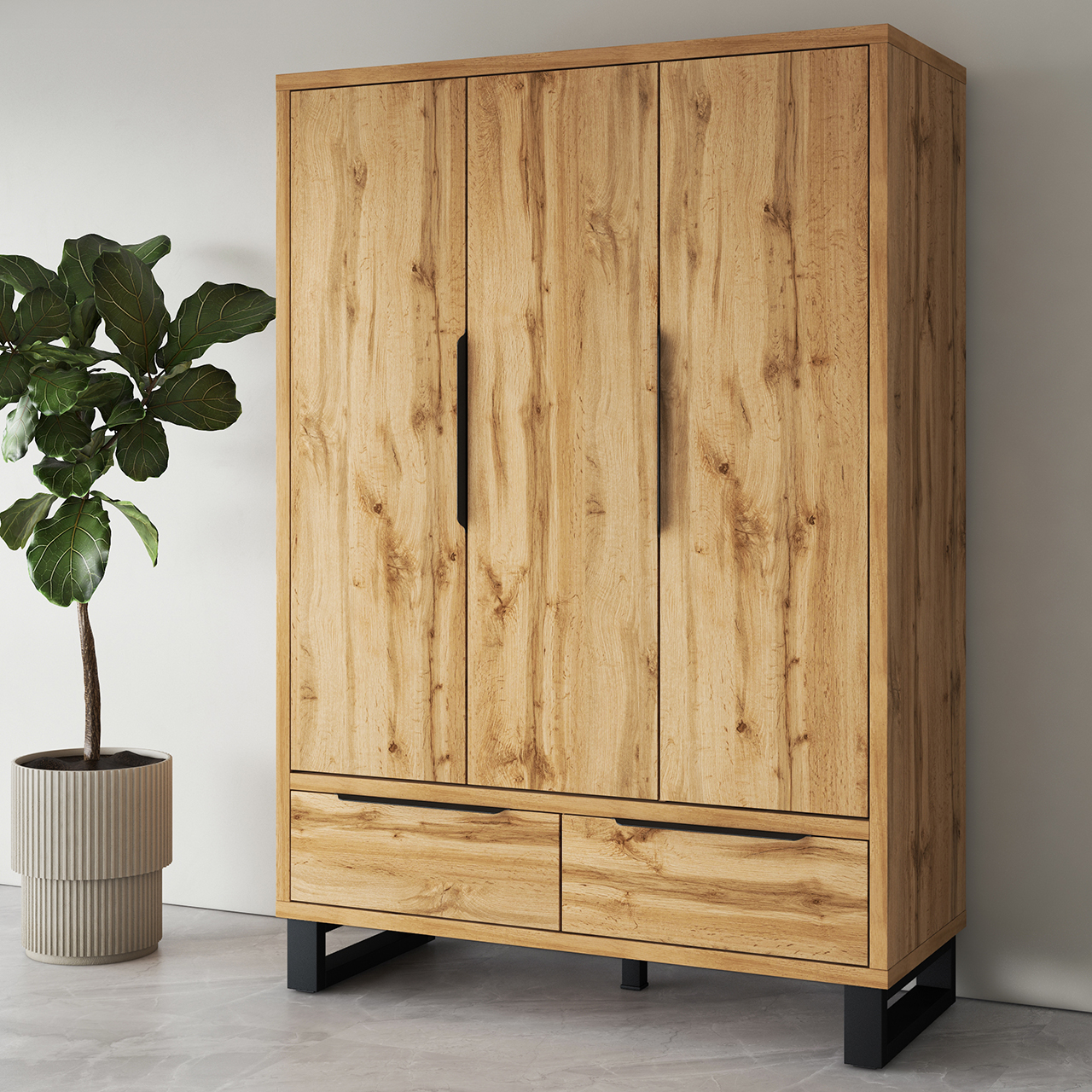 Wardrobe with drawers HELEN HL19 wotan oak