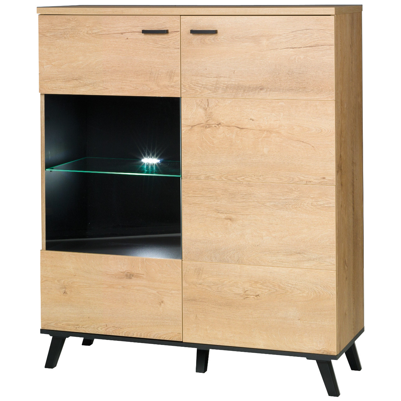 Storage cabinet JOHN JH4 lefkas oak / black