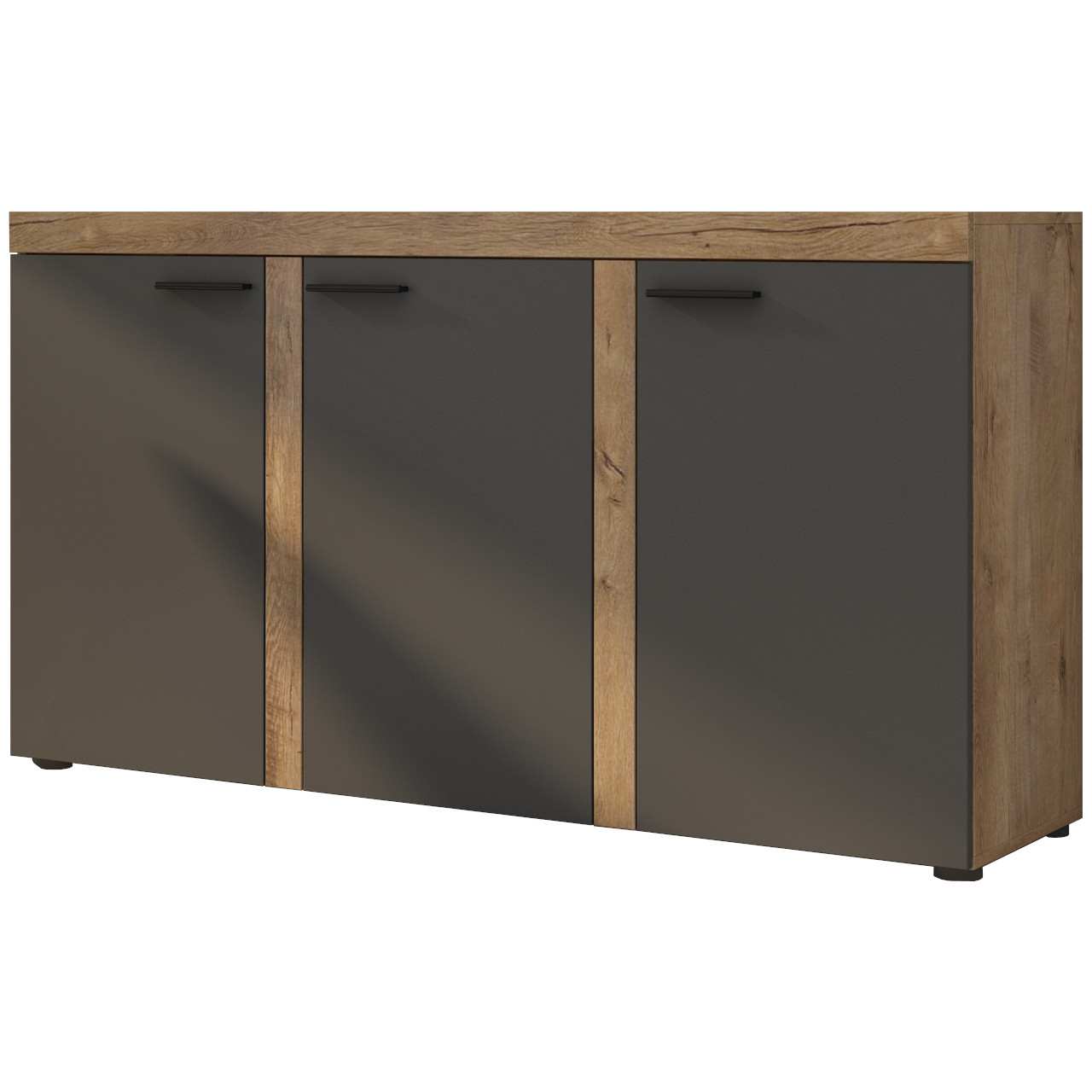 Storage cabinet RUMBA / RODOS 3D lefkas oak / graphite