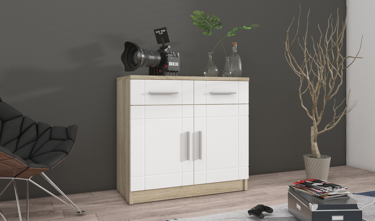 Storage cabinet PARIS 2D oak sonoma / white