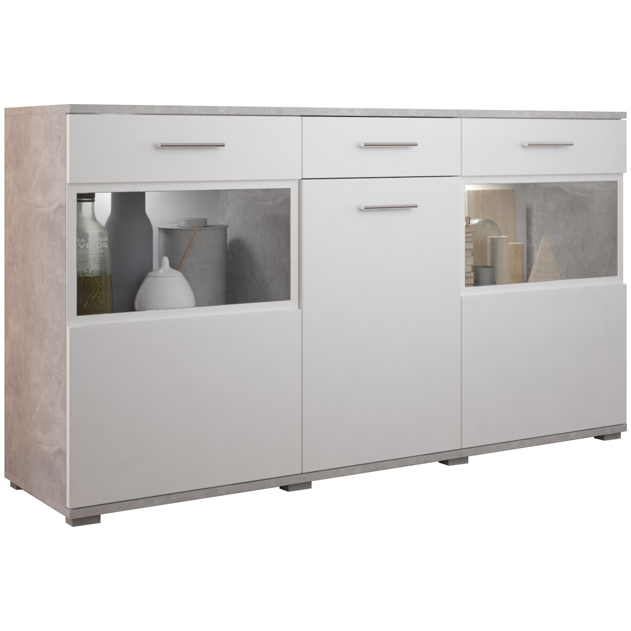 Storage cabinet BLUES / SENUL concrete / white