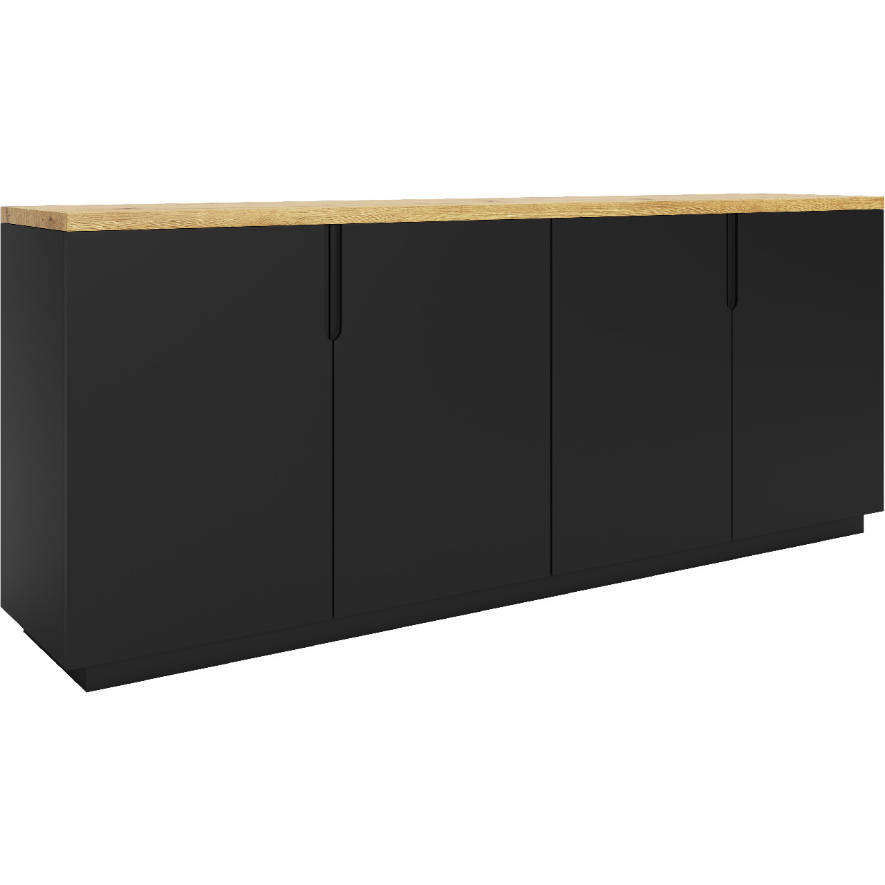 Storage cabinet ENO 200 black/ artisan oak