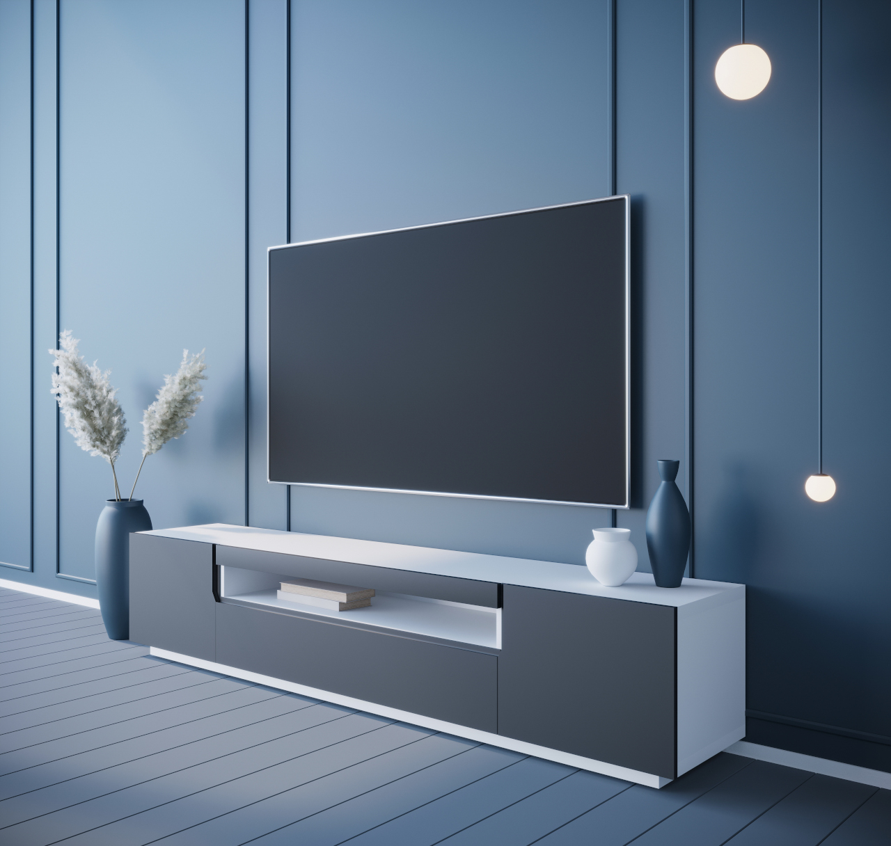 TV cabinet DONE 200 white / black