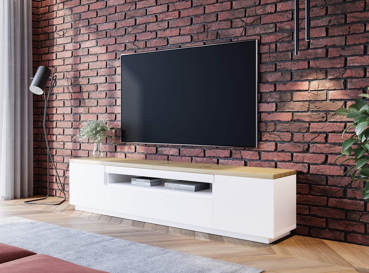 TV Cabinet ENO 200 white / artisan oak