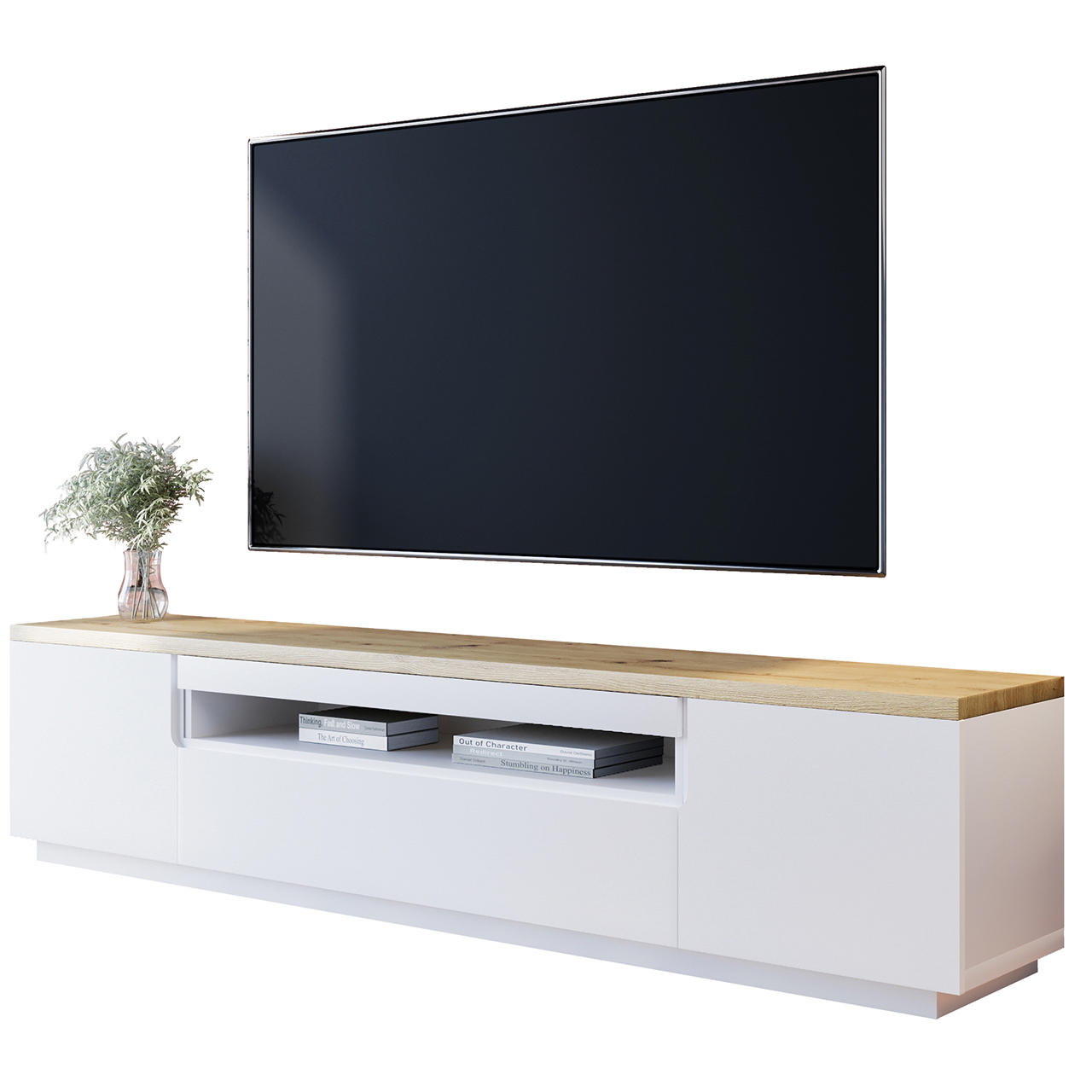 TV Cabinet ENO 200 white / artisan oak
