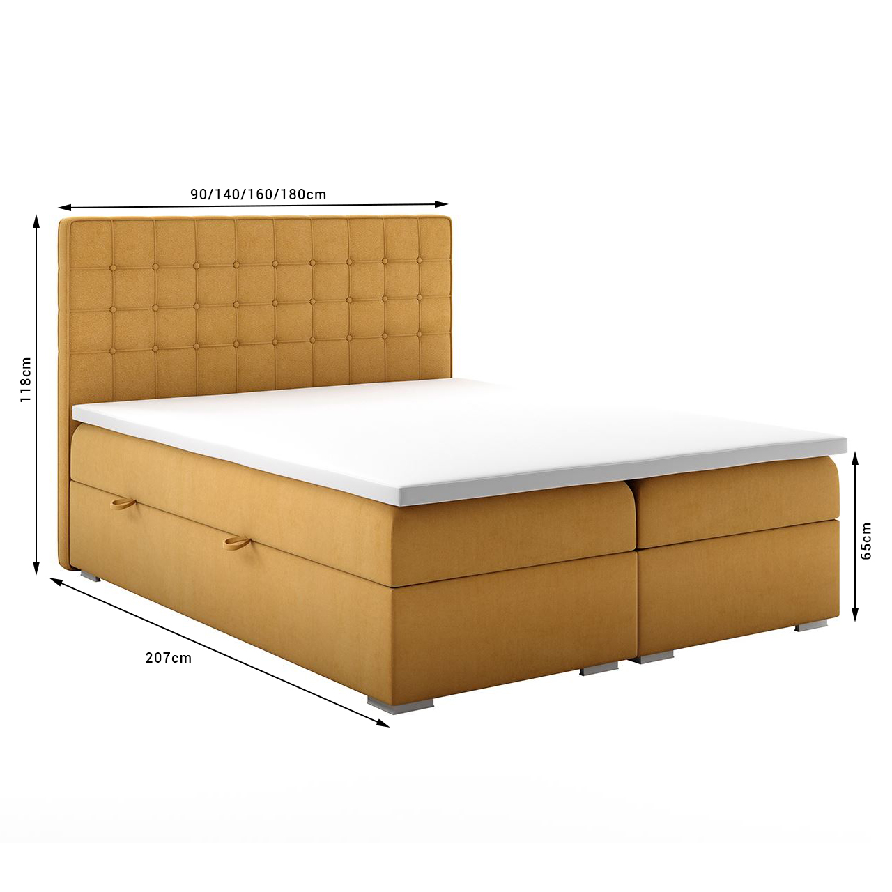 Upholstered bed CARLOS 180x200 monolith 92