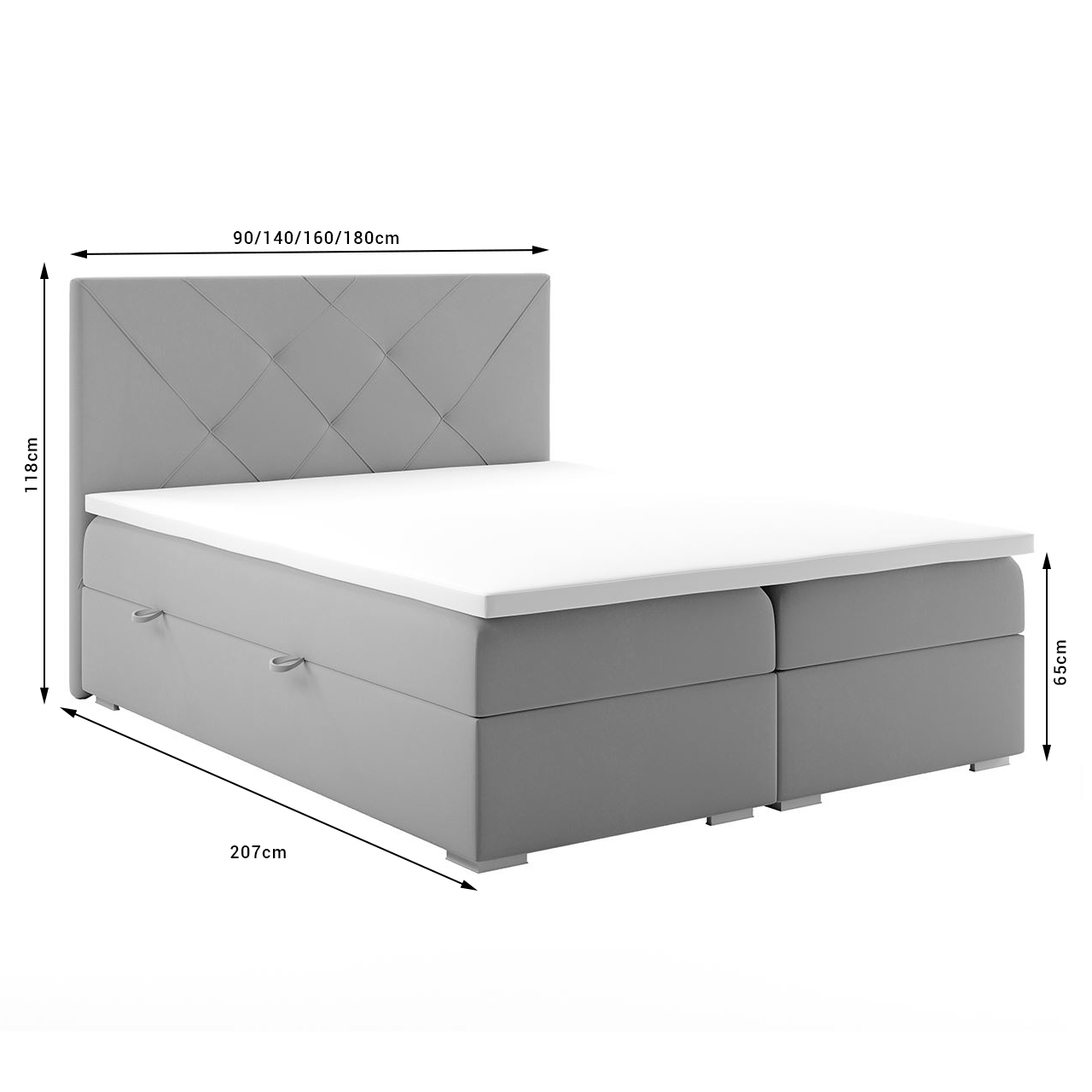 Upholstered bed DAVOS 140x200 monolith 92