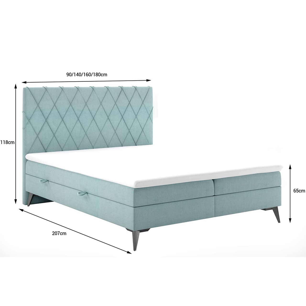 Upholstered bed MINA 180x200 monolith 92