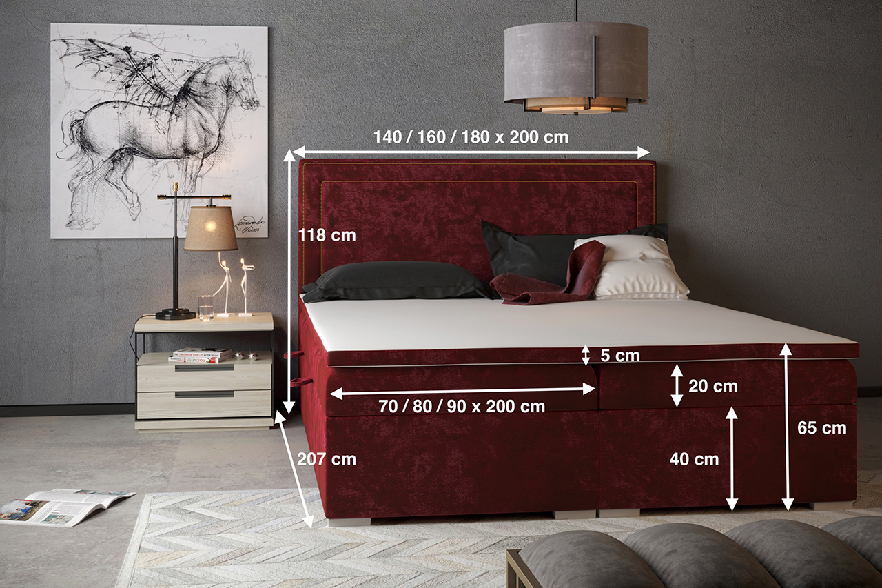 Upholstered bed ANNABEL 160x200 magic velvet 2215