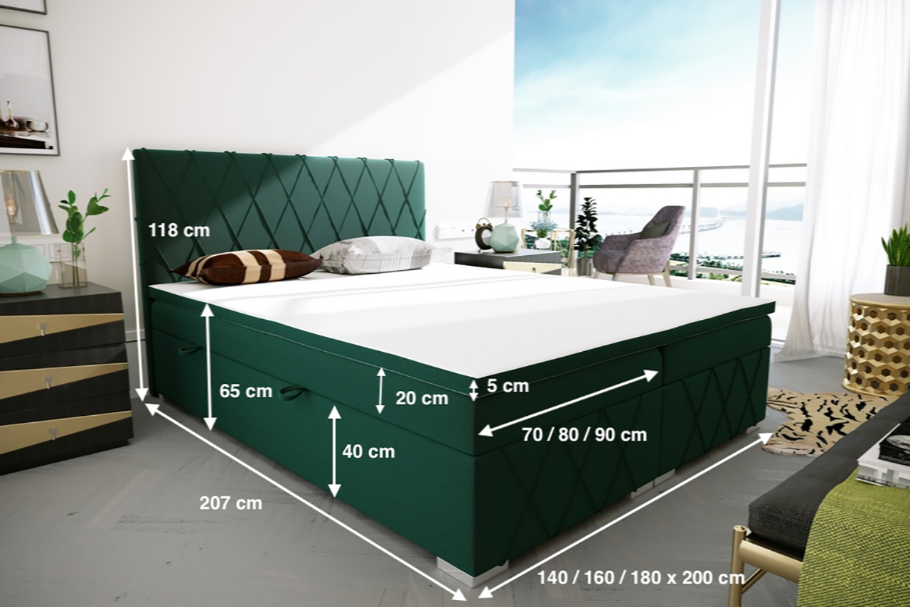 Upholstered bed NINA 140x200 magic velvet 2250
