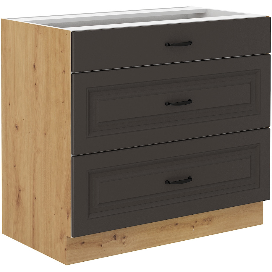 Base Cabinet with drawers 80 STILO ST03 artisan oak / graphite