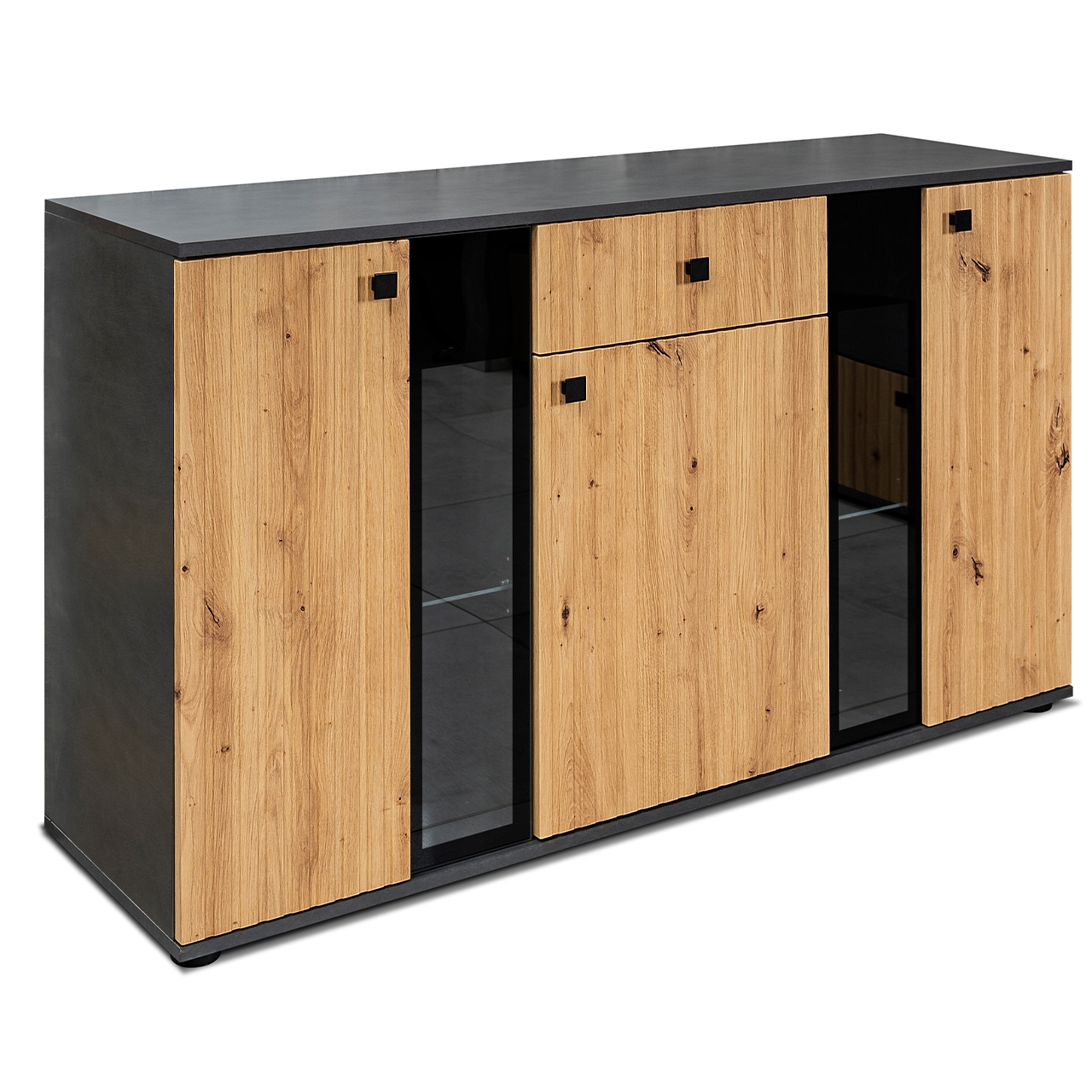 Storage cabinet SALSA SLATS matera / artisan oak