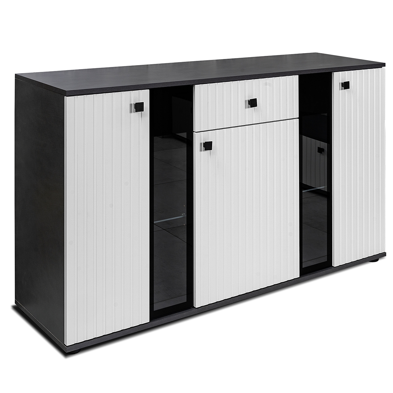 Storage cabinet SALSA SLATS matera / white