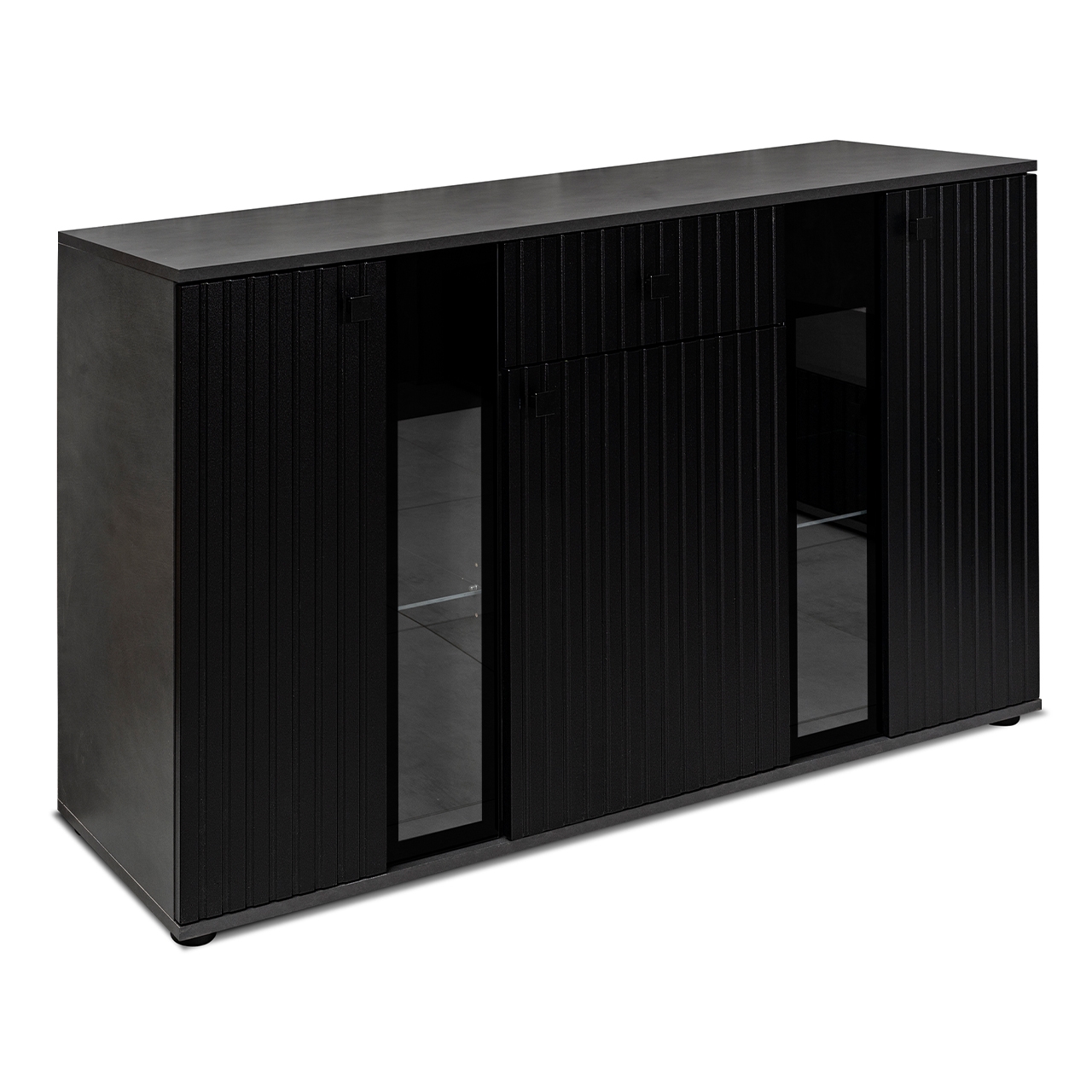 Storage cabinet SALSA SLATS matera / black
