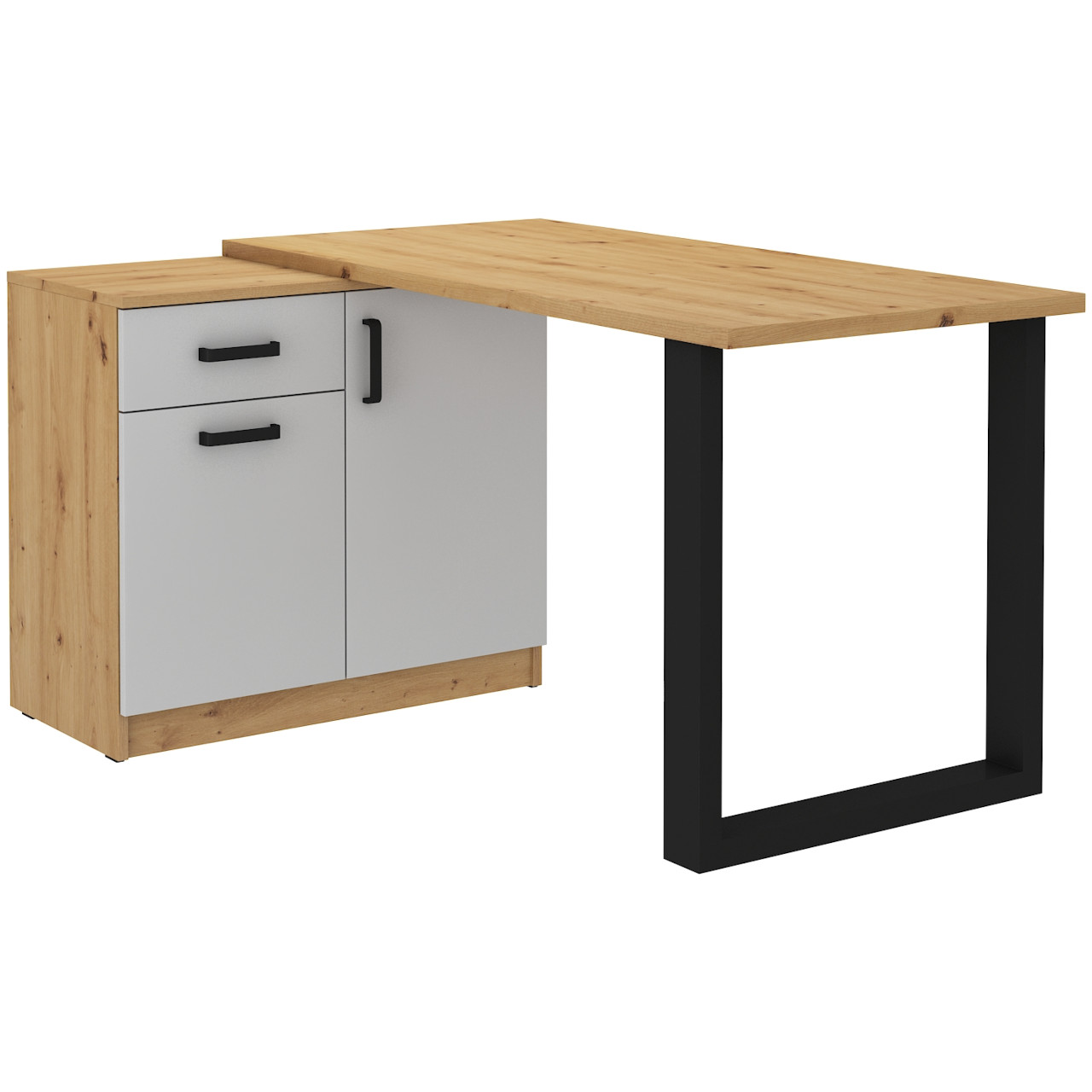 Storage Cabinet with desk MALTA MT15 artisan oak / light grey