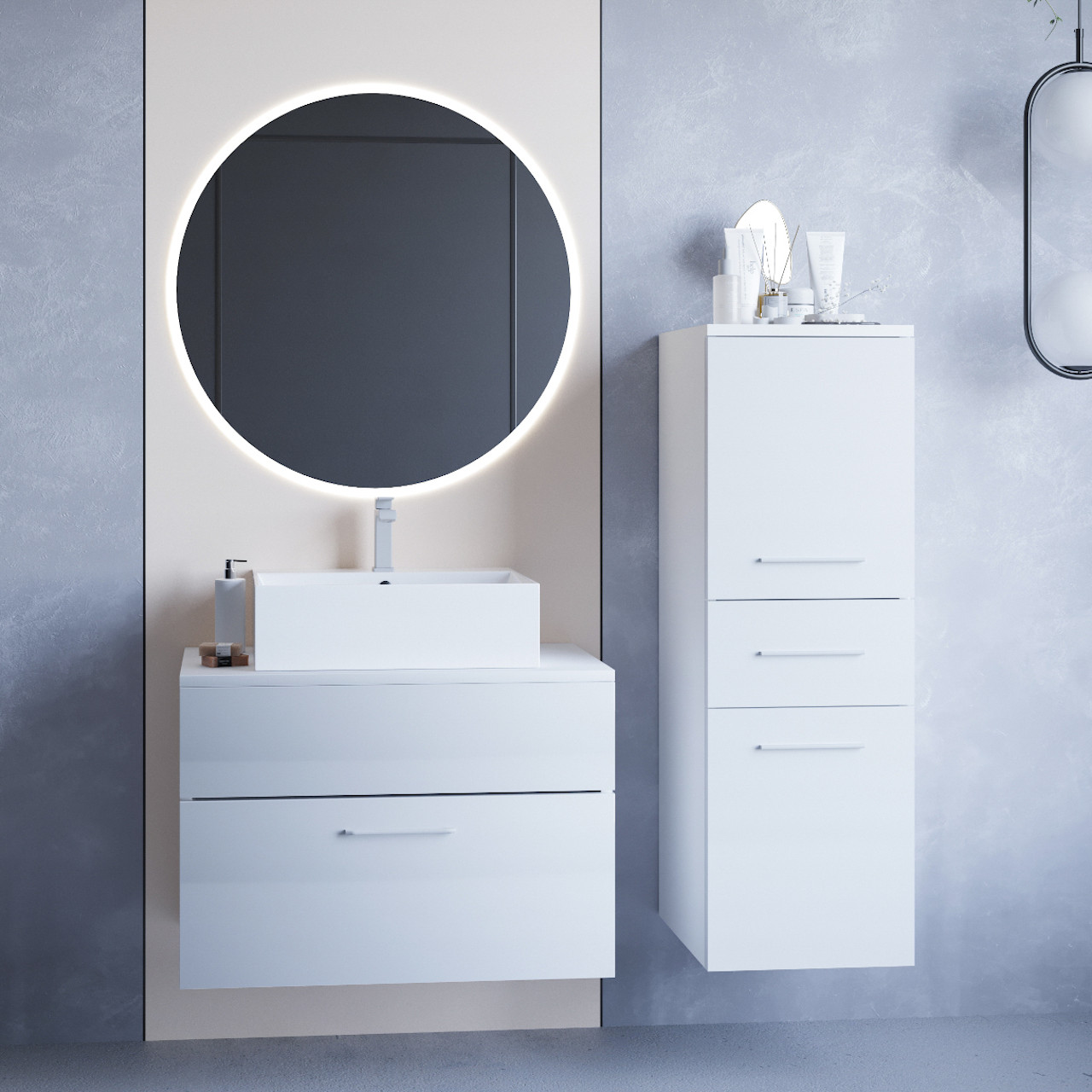 Bathroom Furniture BUSTO LED white gloss
