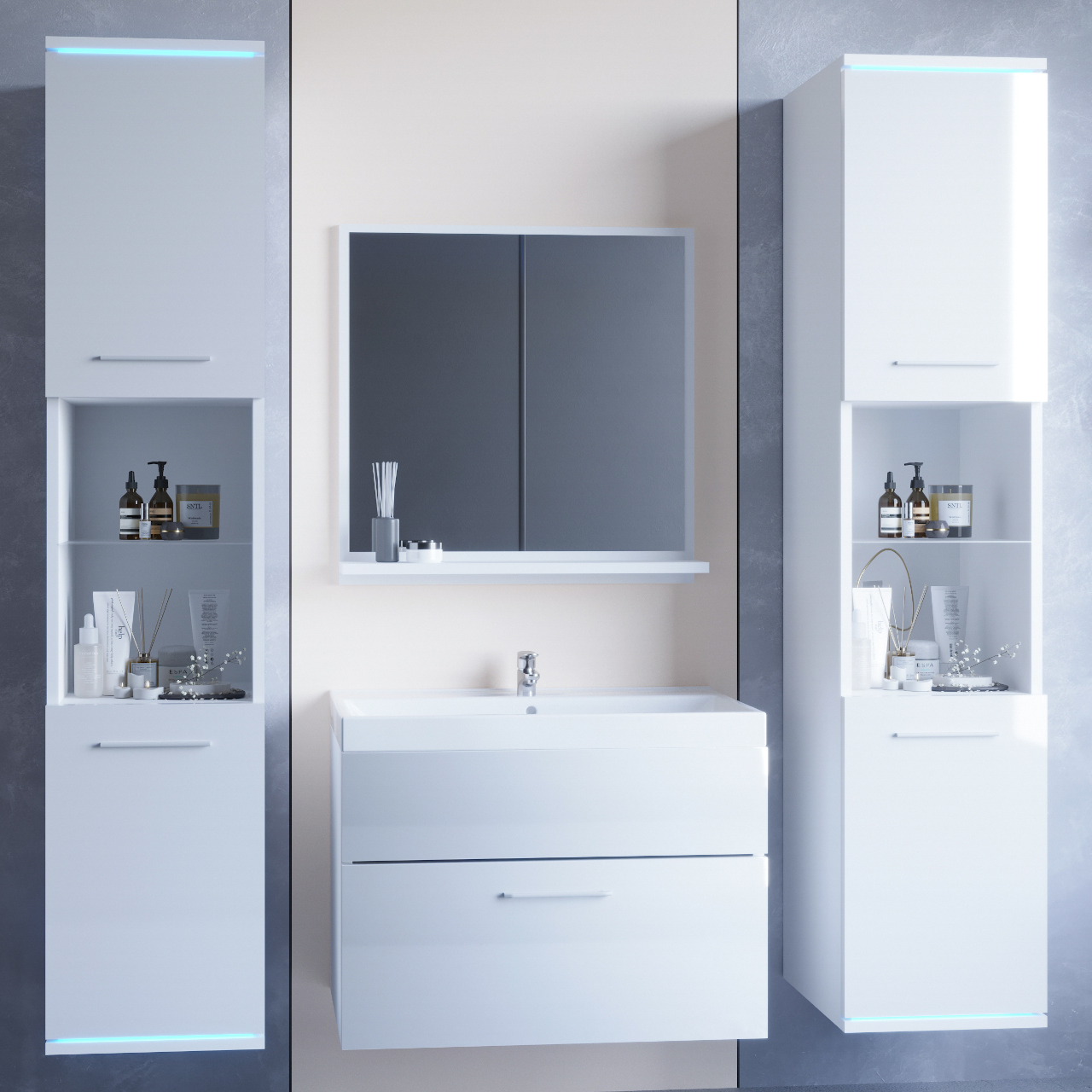 Bathroom Furniture DUO white gloss