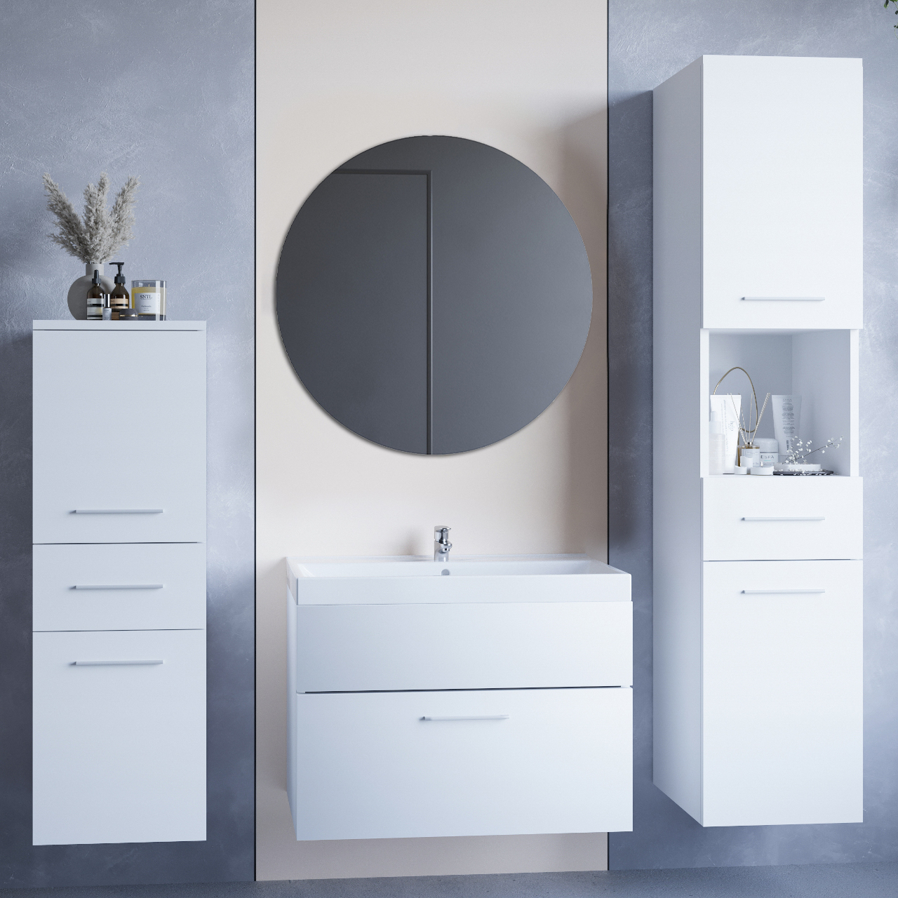 Bathroom Furniture LIPSI white laminate