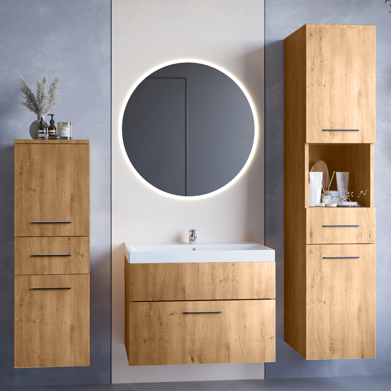 Bathroom Furniture LIPSI LED artisan oak