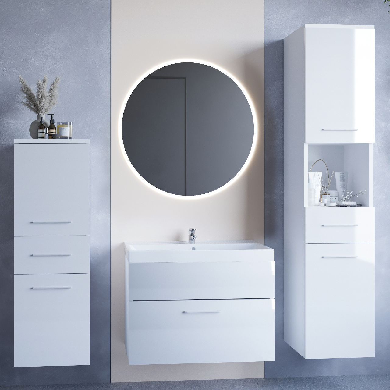 Bathroom Furniture LIPSI LED white gloss