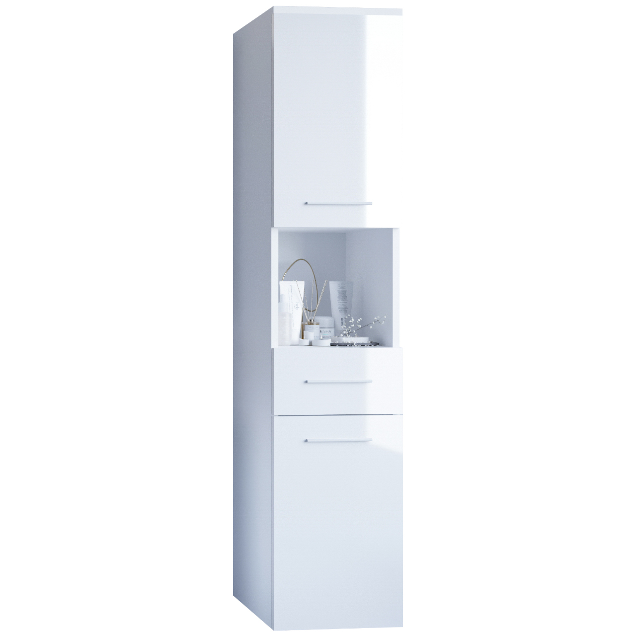 High Bathroom Cabinet LUPO LP1 white gloss