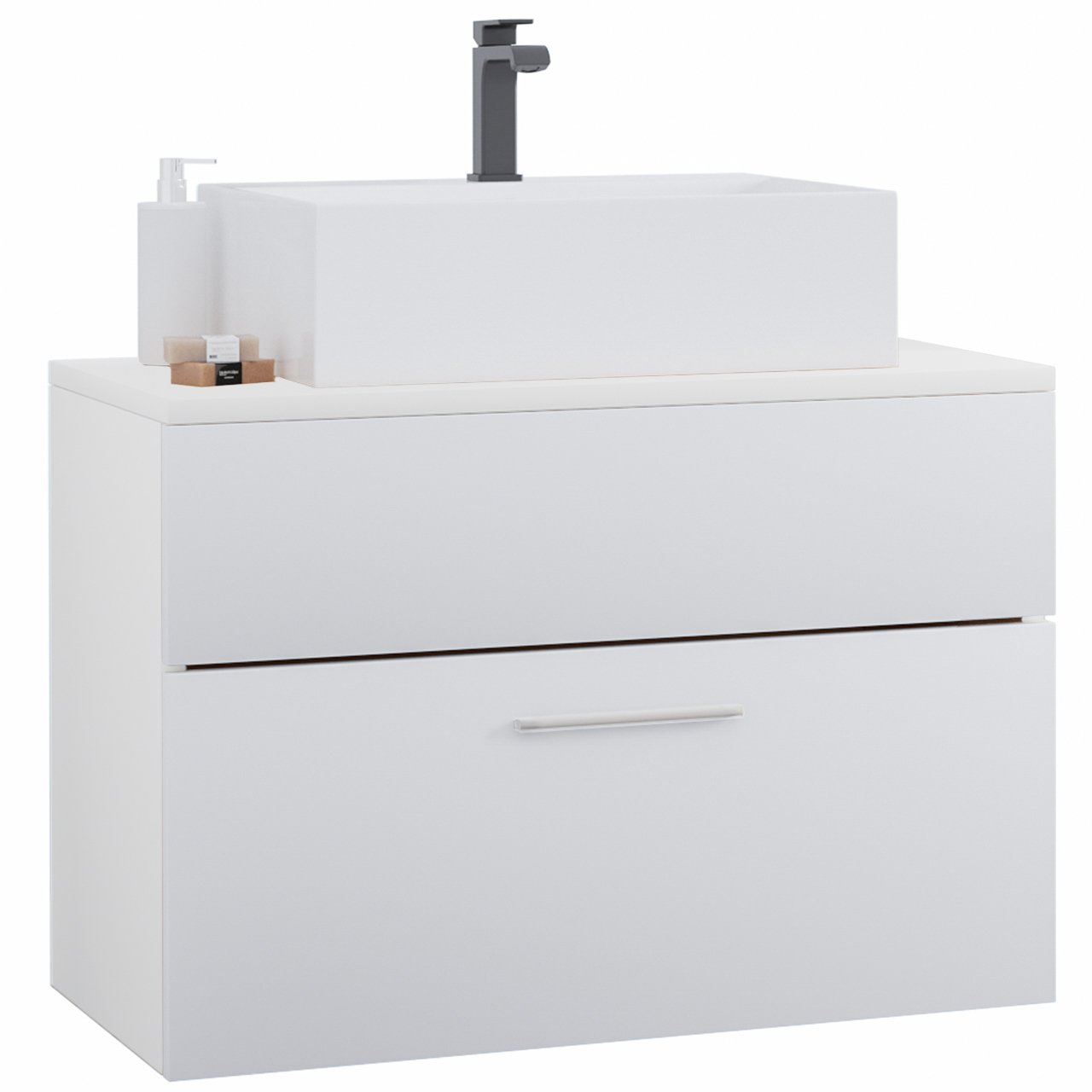 Vanity Unit with Countertop LUPO LP7 white laminate