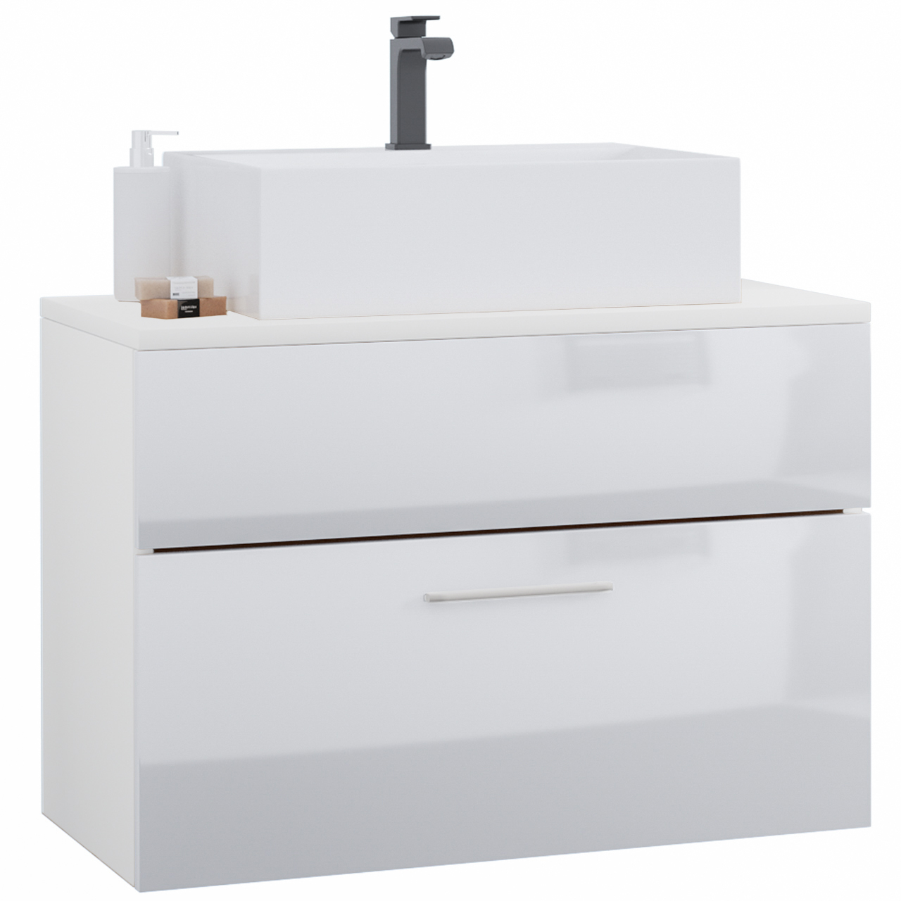 Basin unit with top LUPO LP7 white gloss