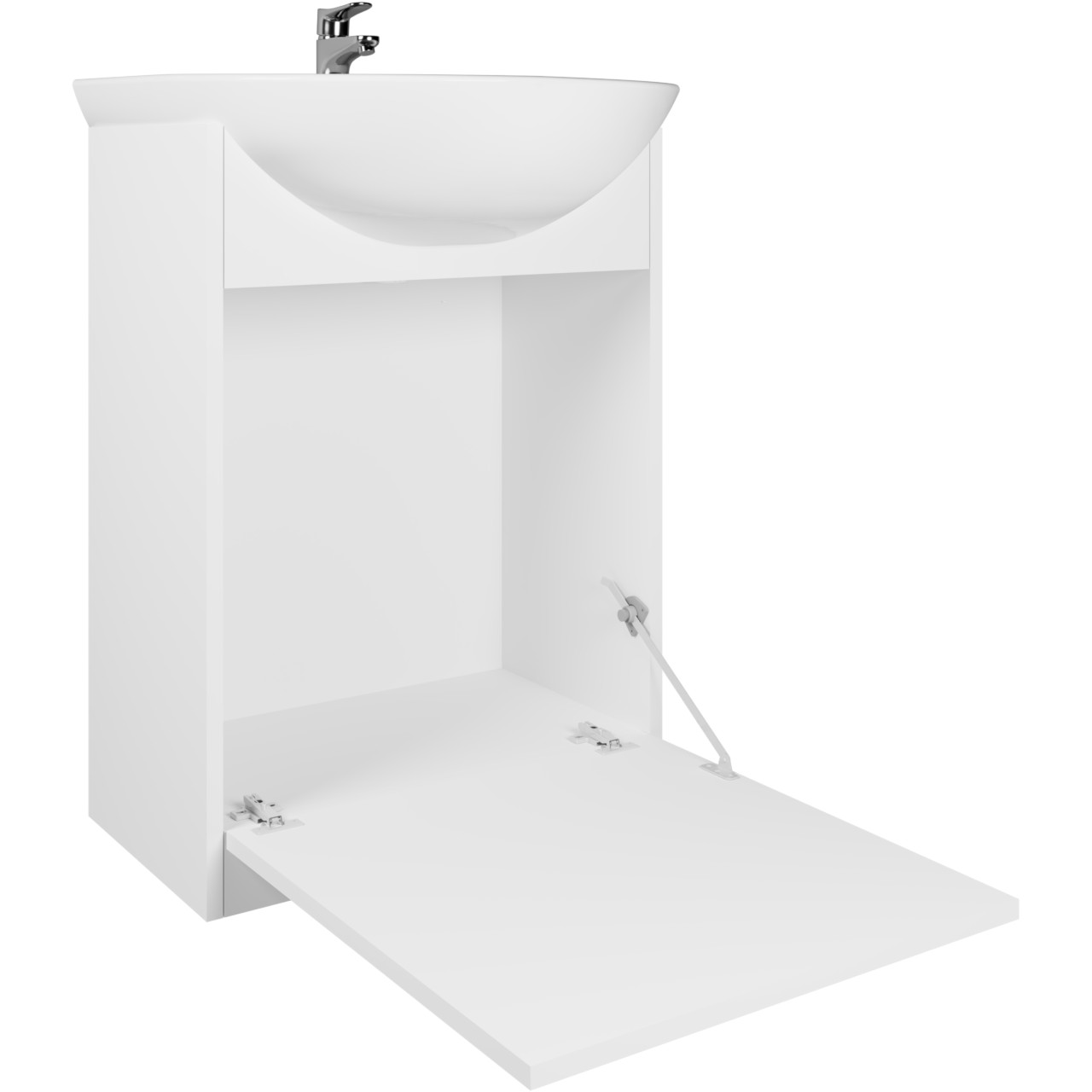 Bathroom Furniture with Mirror SLIDO LED white laminate