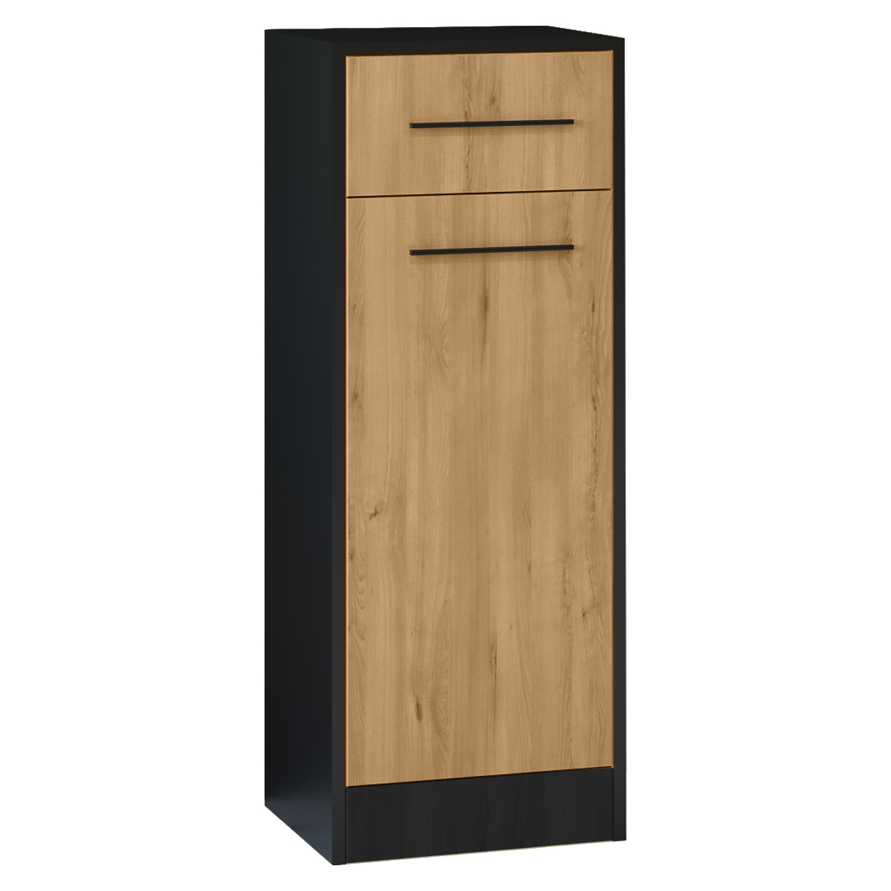 Small Bathroom Cabinet SLIM SL3 black / artisan oak
