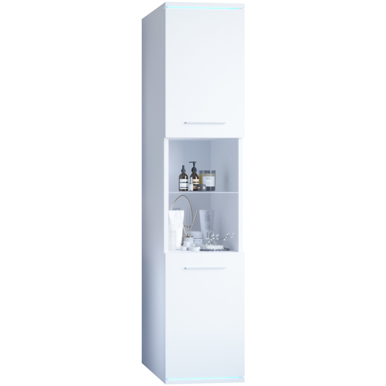High Bathroom Cabinet DUO / SOLO DO1 white laminate