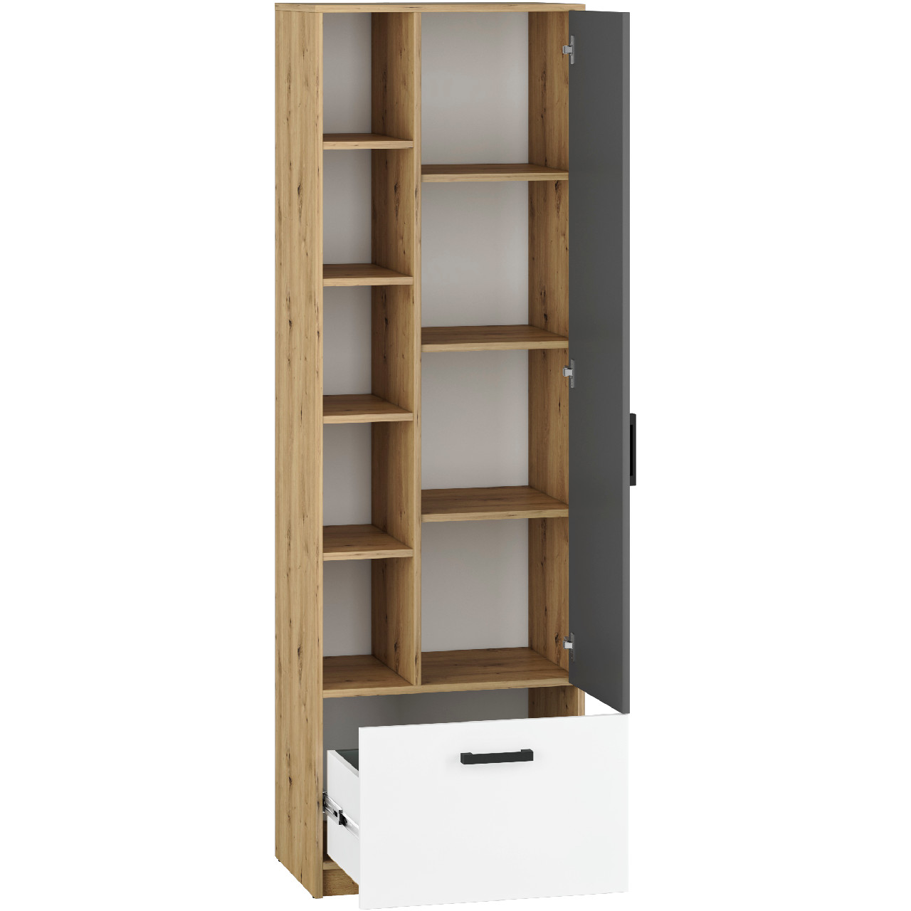 Bookcase FIJI FJ03 artisan oak / white / anthracite