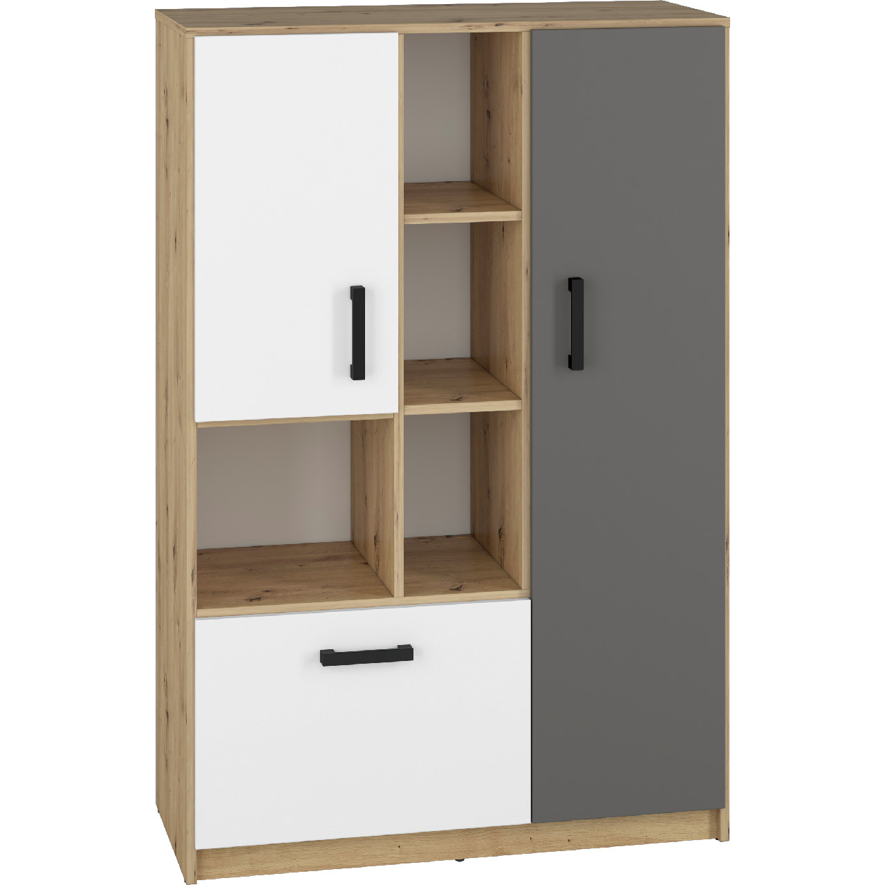 Bookcase FIJI FJ05 artisan oak / white / anthracite