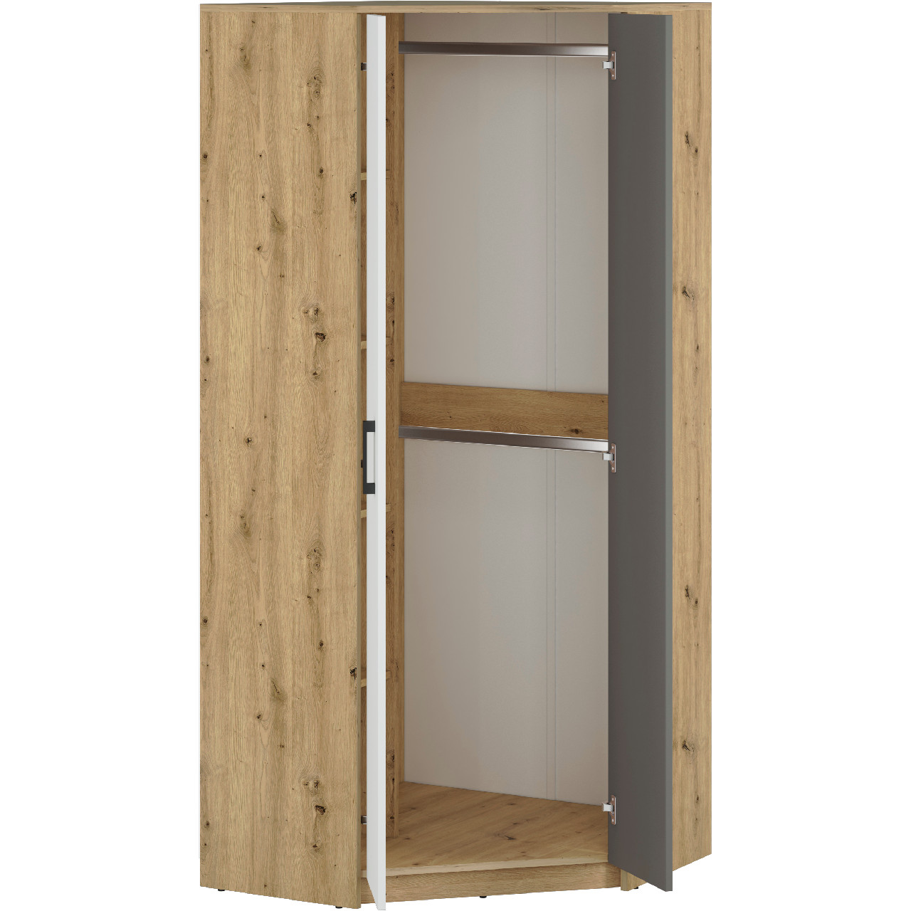 Corner wardrobe FIJI FJ13 artisan oak / white / anthracite