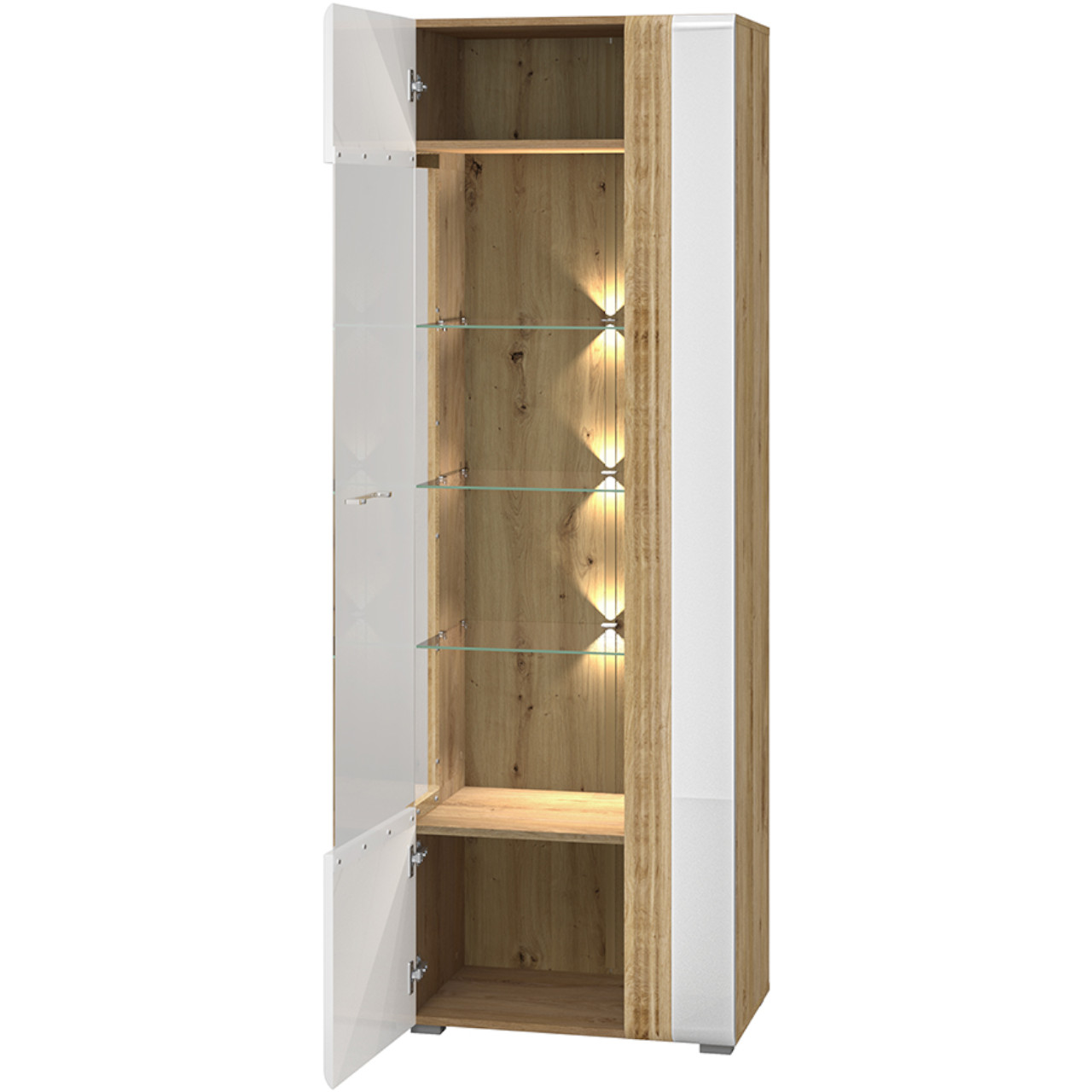 Display cabinet FLORES FS02L castello oak / white gloss