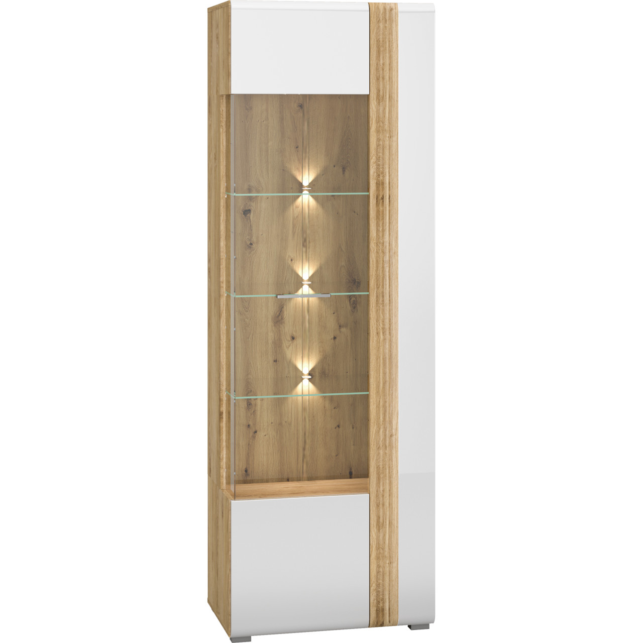 Display cabinet FLORES FS02L castello oak / white gloss
