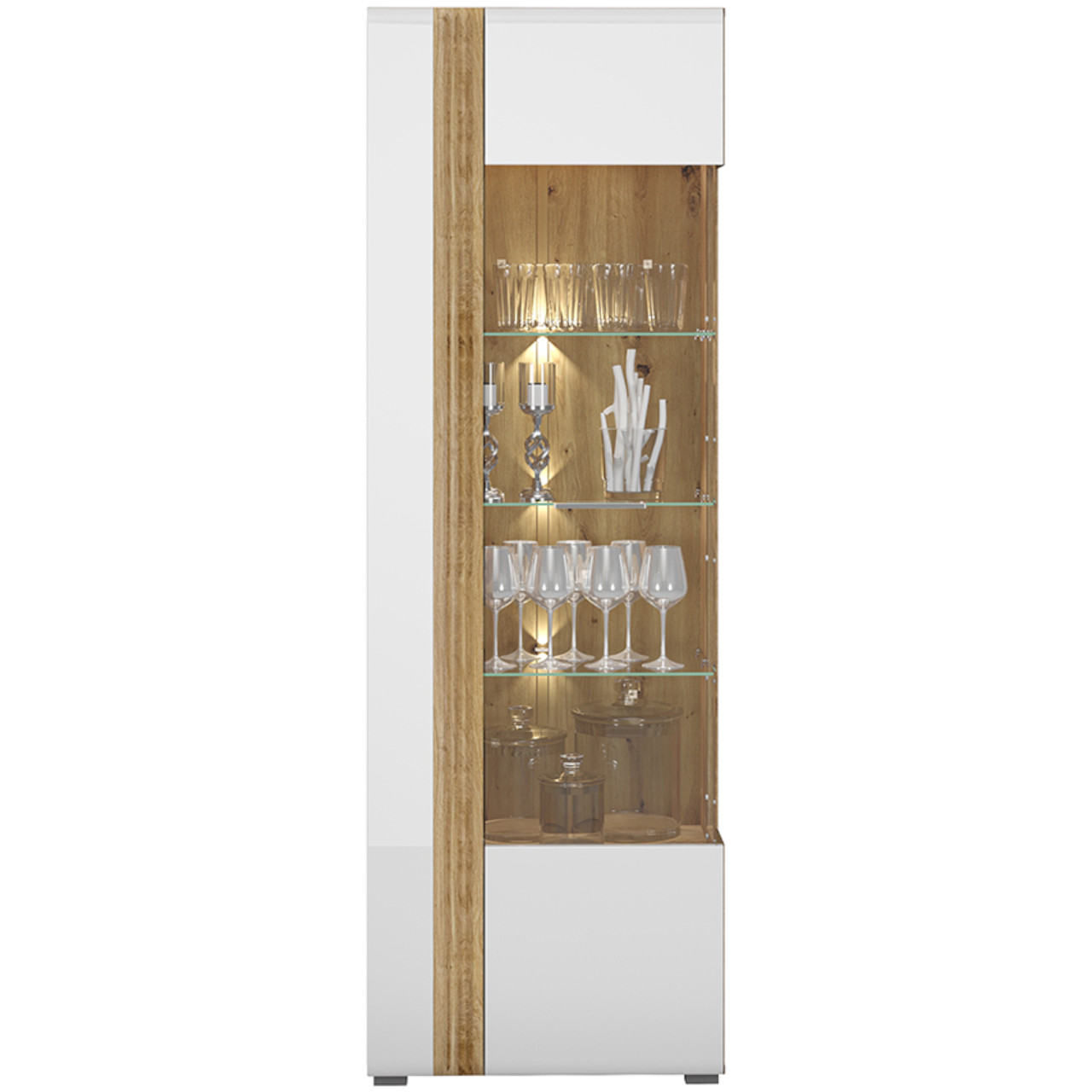 Display cabinet FLORES FS02P castello oak / white gloss