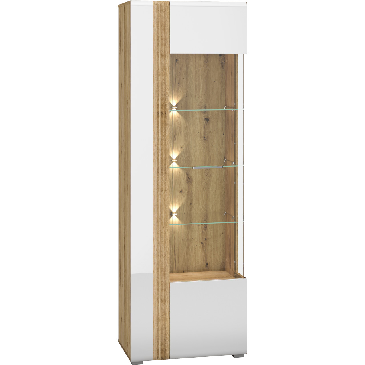 Display cabinet FLORES FS02P castello oak / white gloss