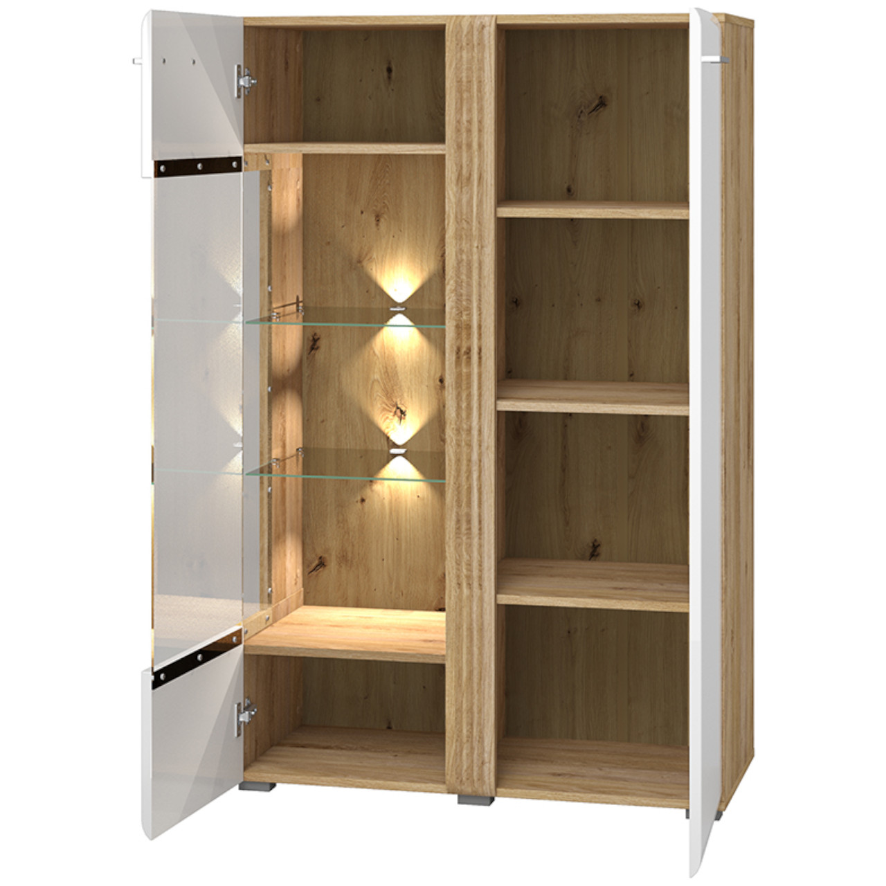 Display cabinet FLORES FS03L castello oak / white gloss