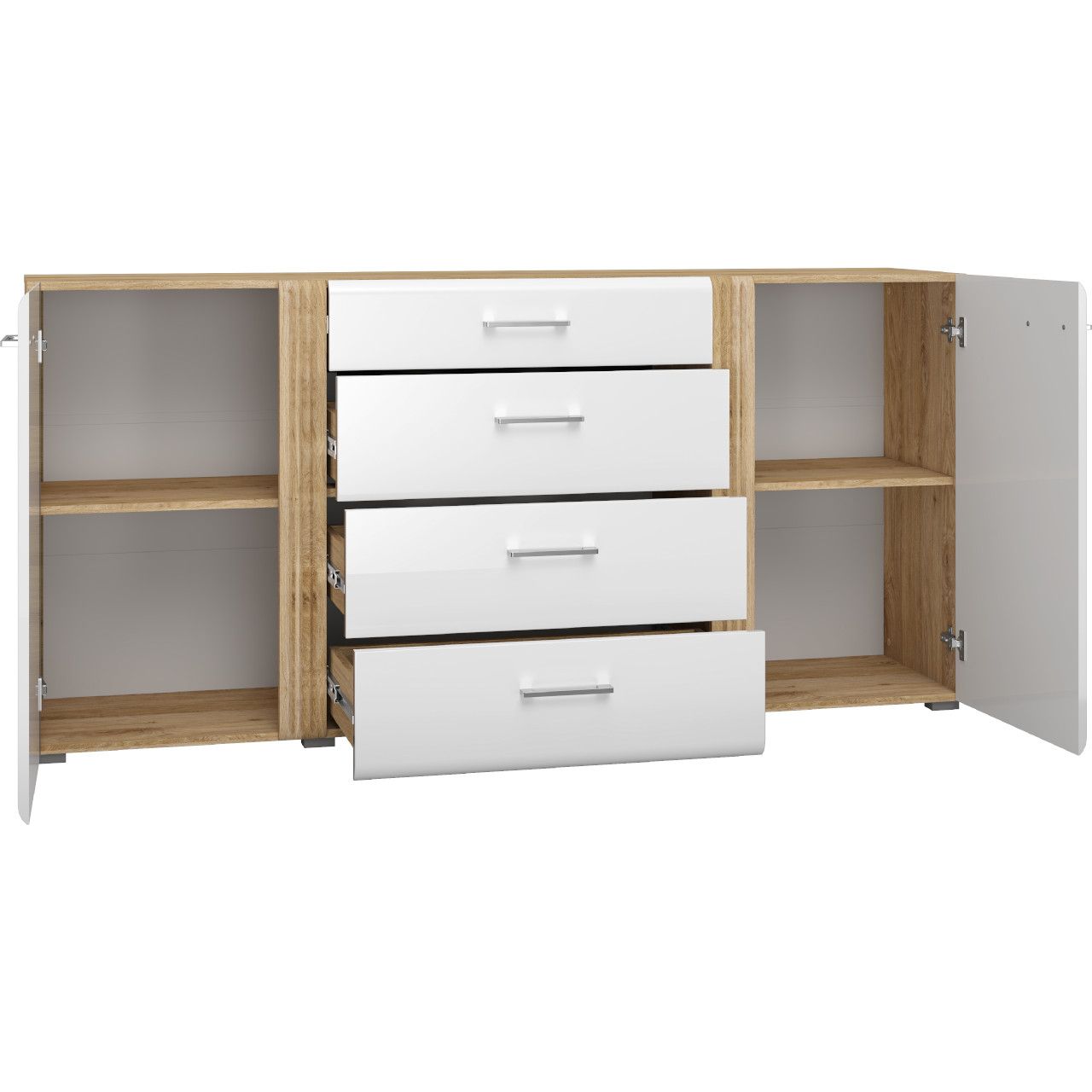 Storage cabinet FLORES FS06 castello oak / white gloss