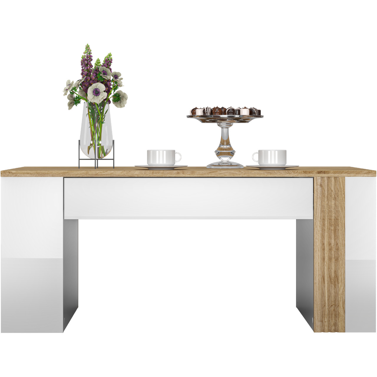 Coffee table FLORES FS10 castello oak / white gloss