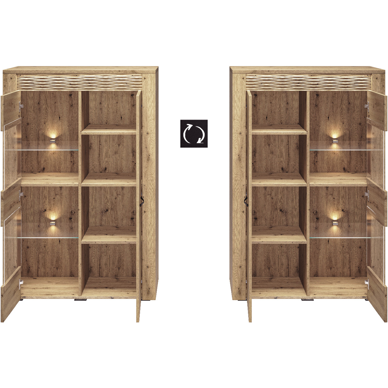 Display cabinet ARTAS AR05 artisan oak